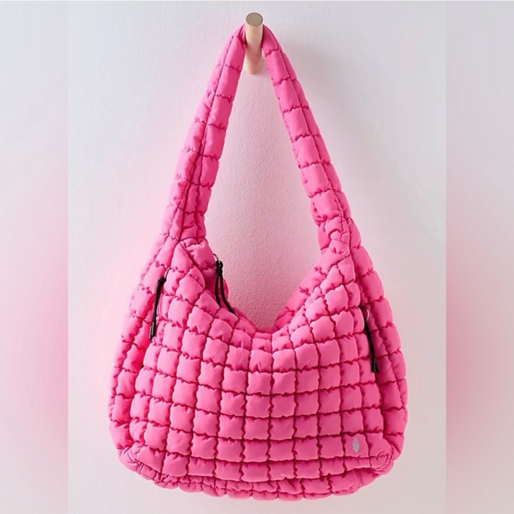 Free People Quilted Carryall Hot Pink NWT